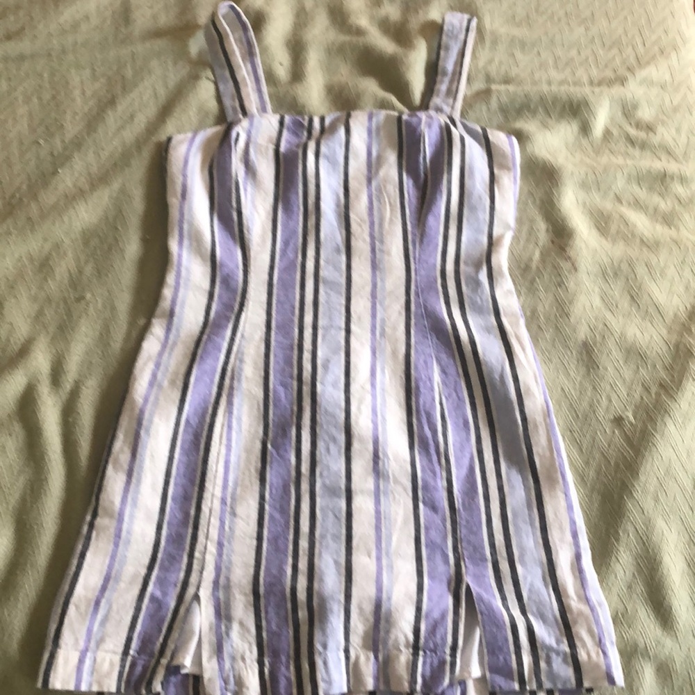 Purple stripped mini dress